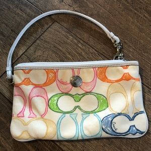 Rainbow coach wristlet